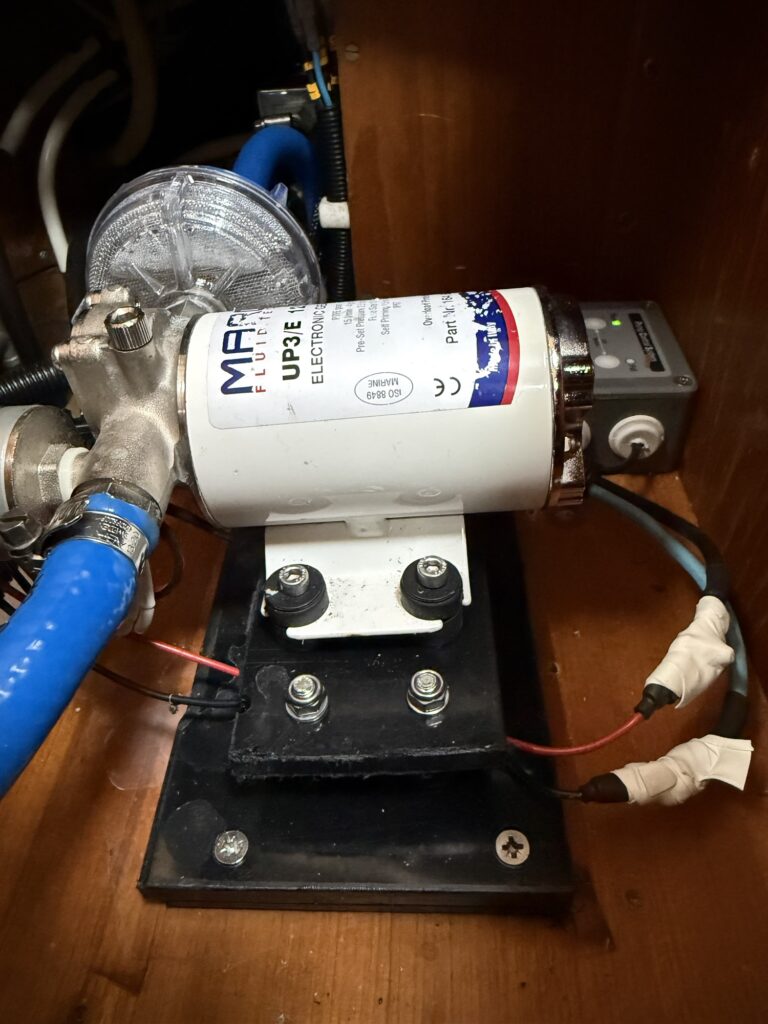 Fresh Water pump rebuild and new mounts Pump mounted on a floating raft
